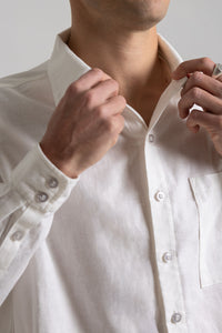 White Linen Shirt - Long Sleeve
