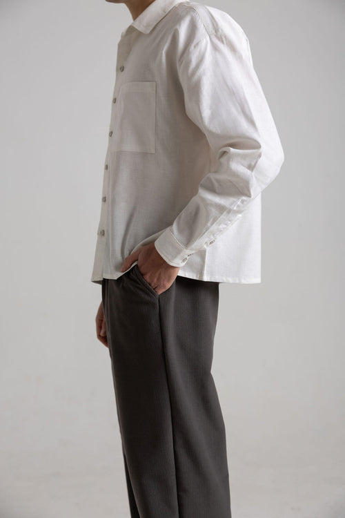 White Linen Shirt - Long Sleeve