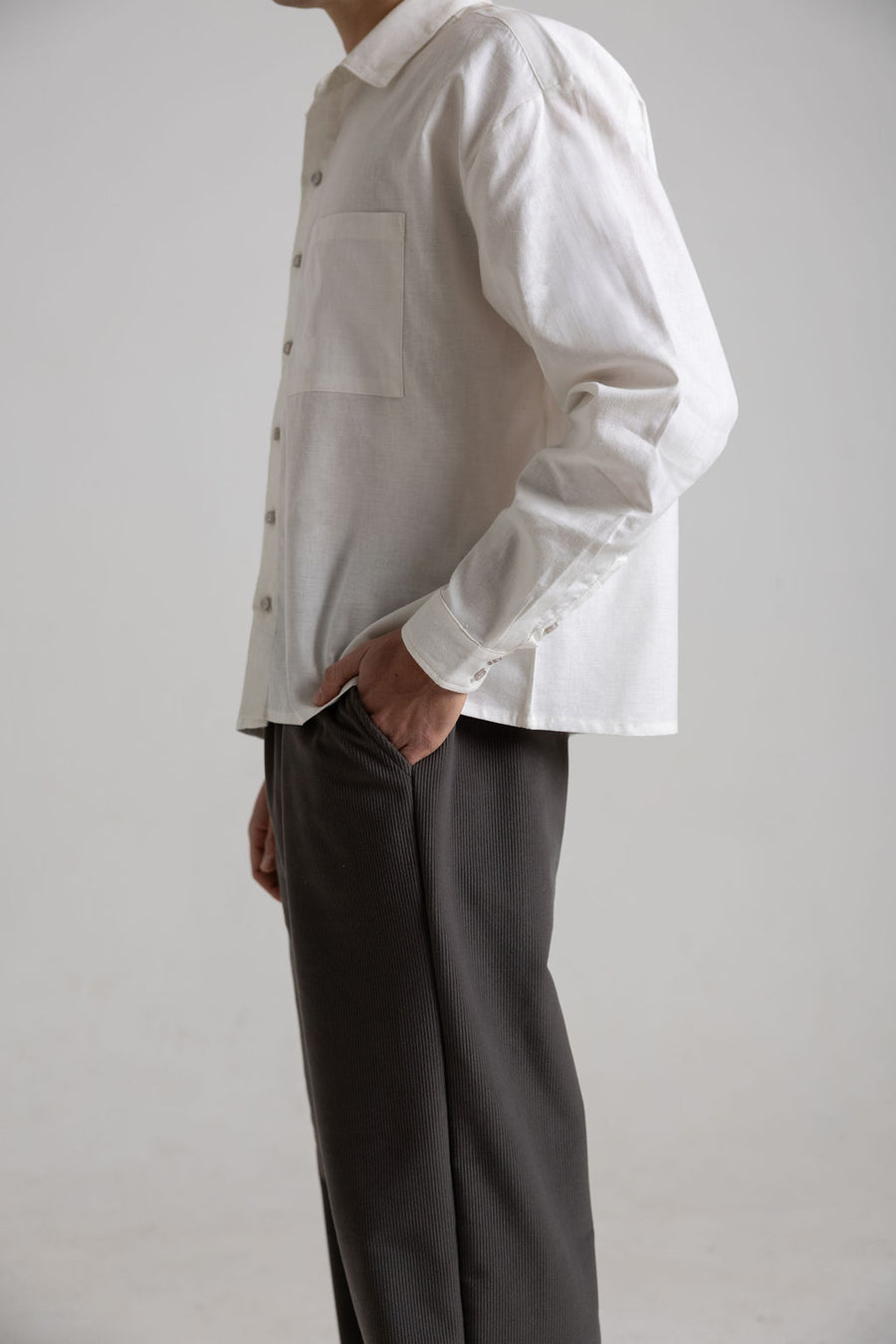 White Linen Shirt - Long Sleeve