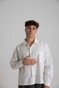 White Linen Shirt - Long Sleeve