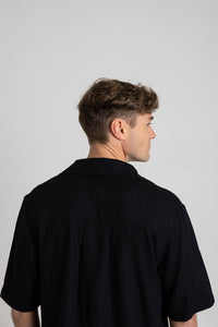 Black Linen Shirt - Short Sleeve