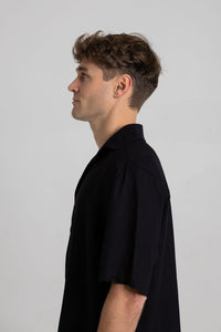 Black Linen Shirt - Short Sleeve