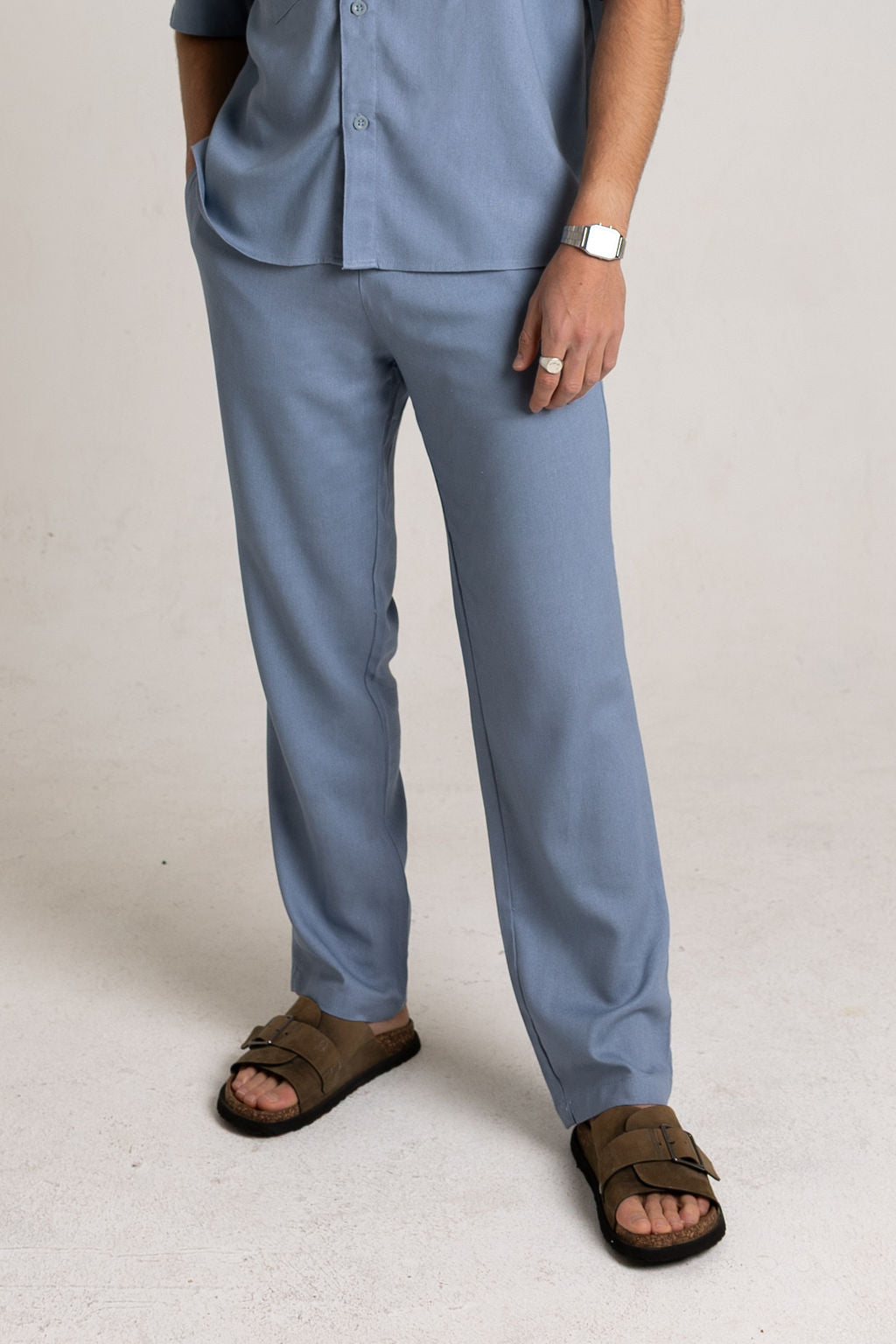 Blue Linen Pants