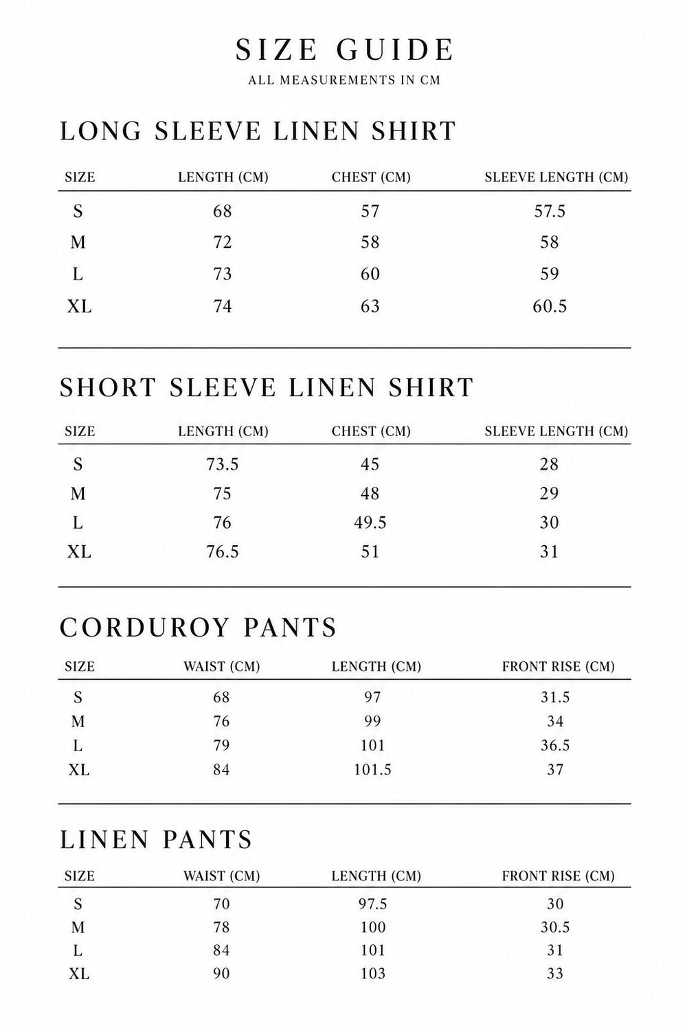 Size guide