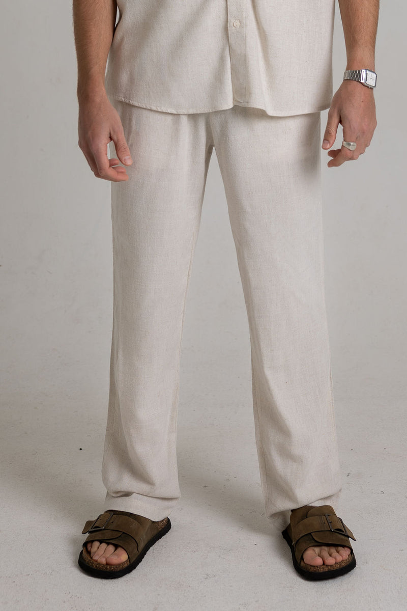 Oat Linen Pants