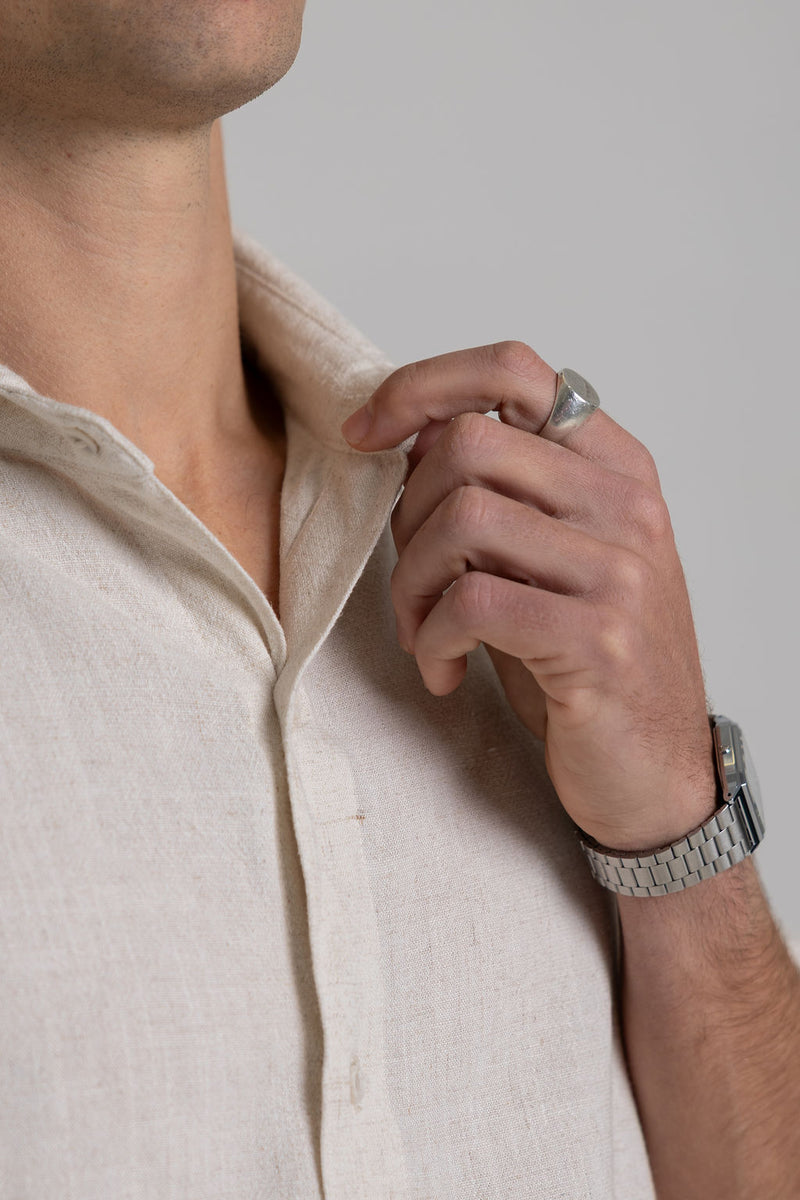 Oat Linen Shirt - Short Sleeve