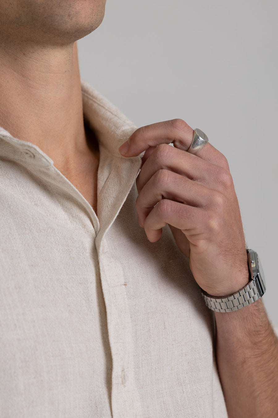 Oat Linen Shirt - Short Sleeve