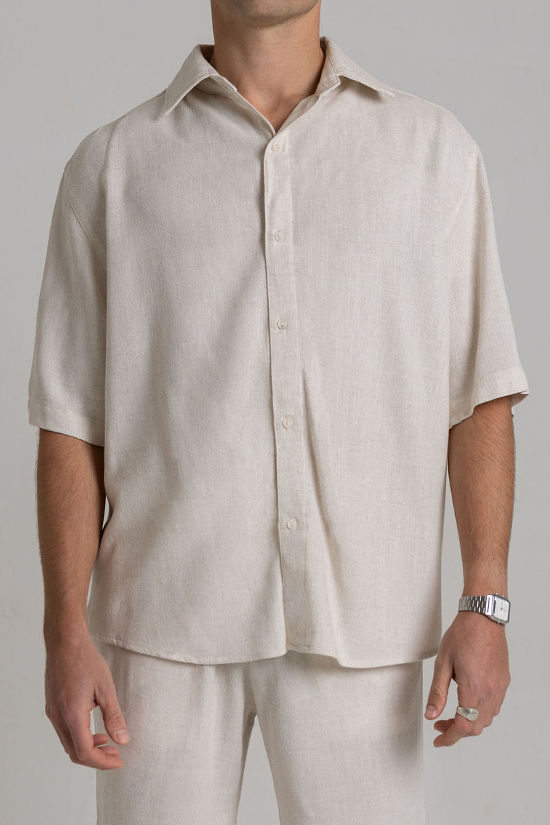 Oat Linen Shirt - Short Sleeve